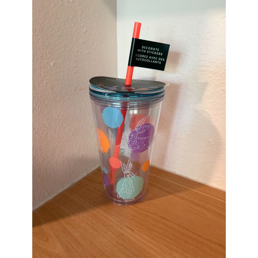 Starbucks Easter 2024 DIY Decorate With Stickers Bunny Cold Cup Tumbler 16oz NWT